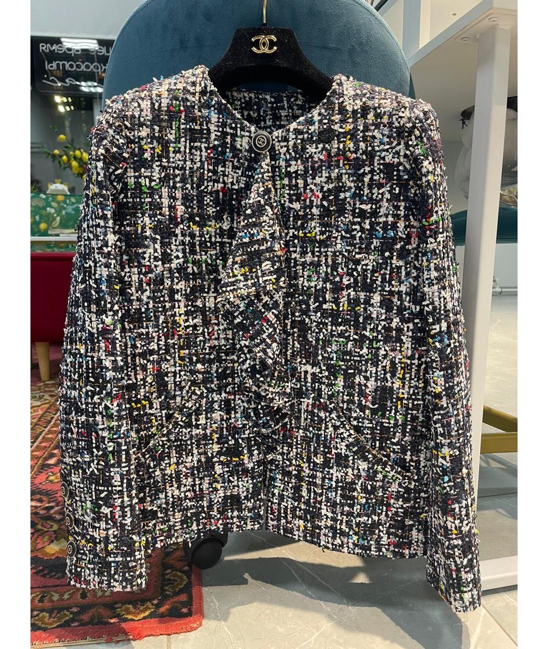 CHANEL Мульти полиэстеровый жакет/пиджак, фото 9