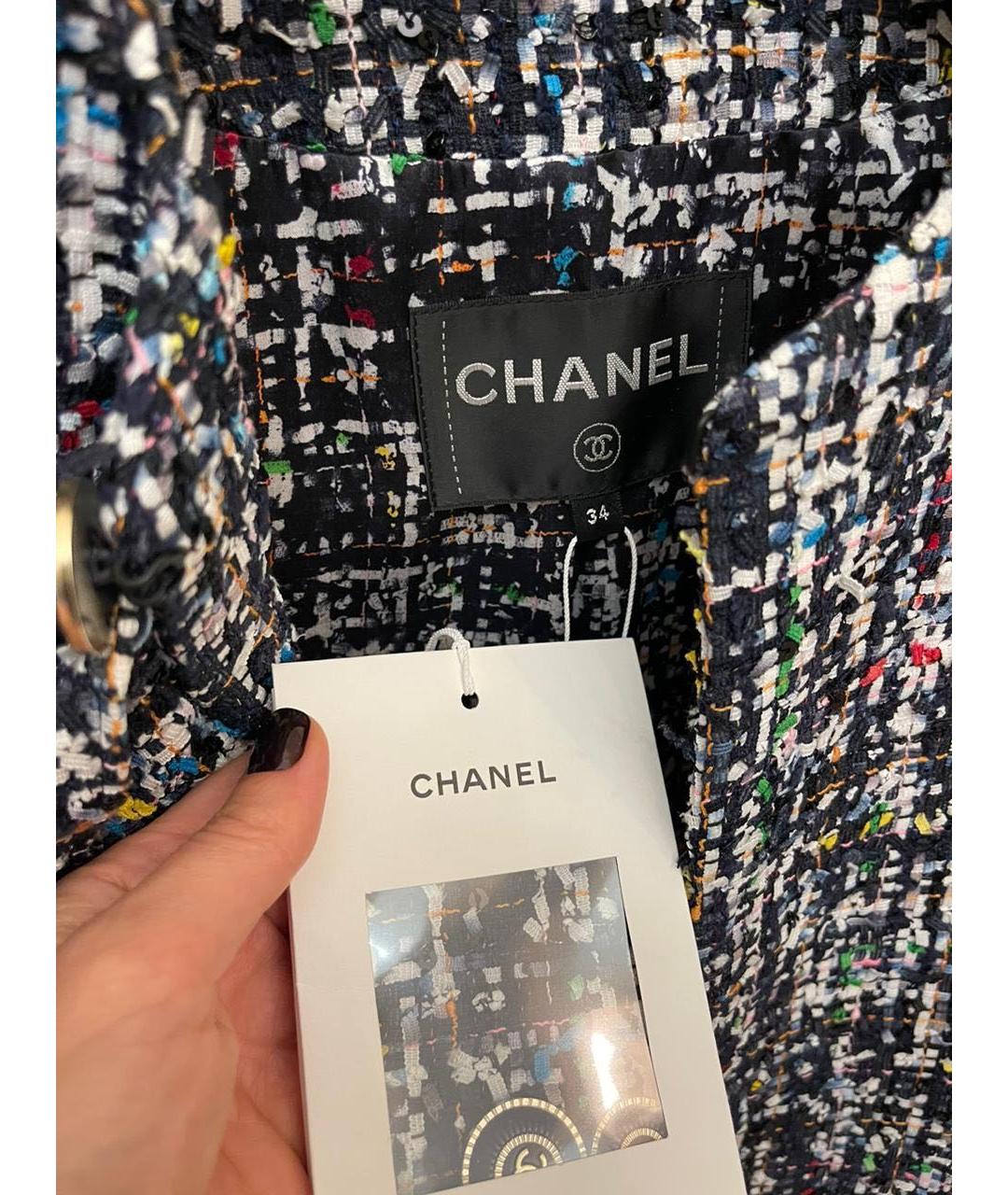 CHANEL Мульти полиэстеровый жакет/пиджак, фото 3