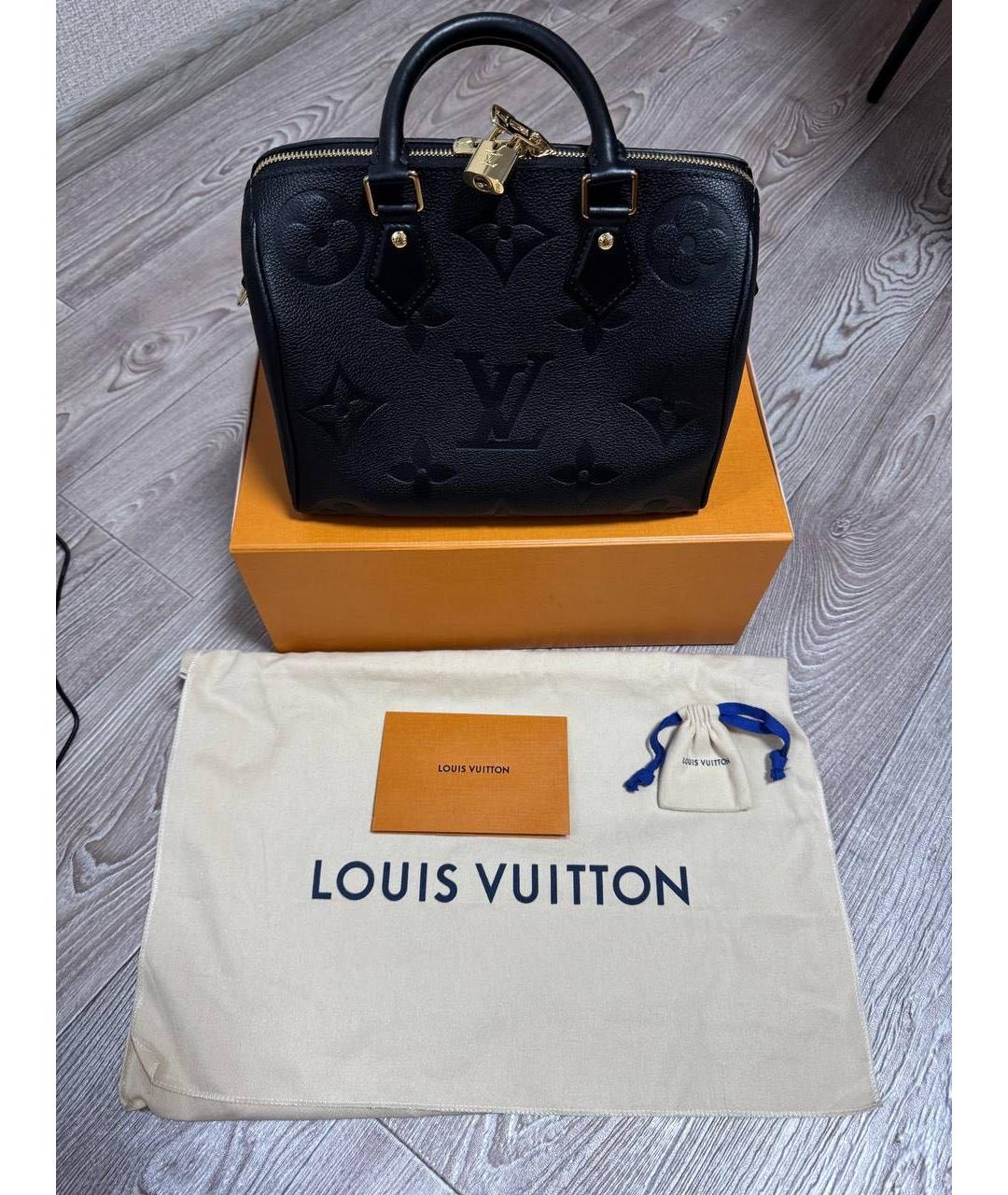 LOUIS VUITTON Черная кожаная сумка с короткими ручками, фото 2