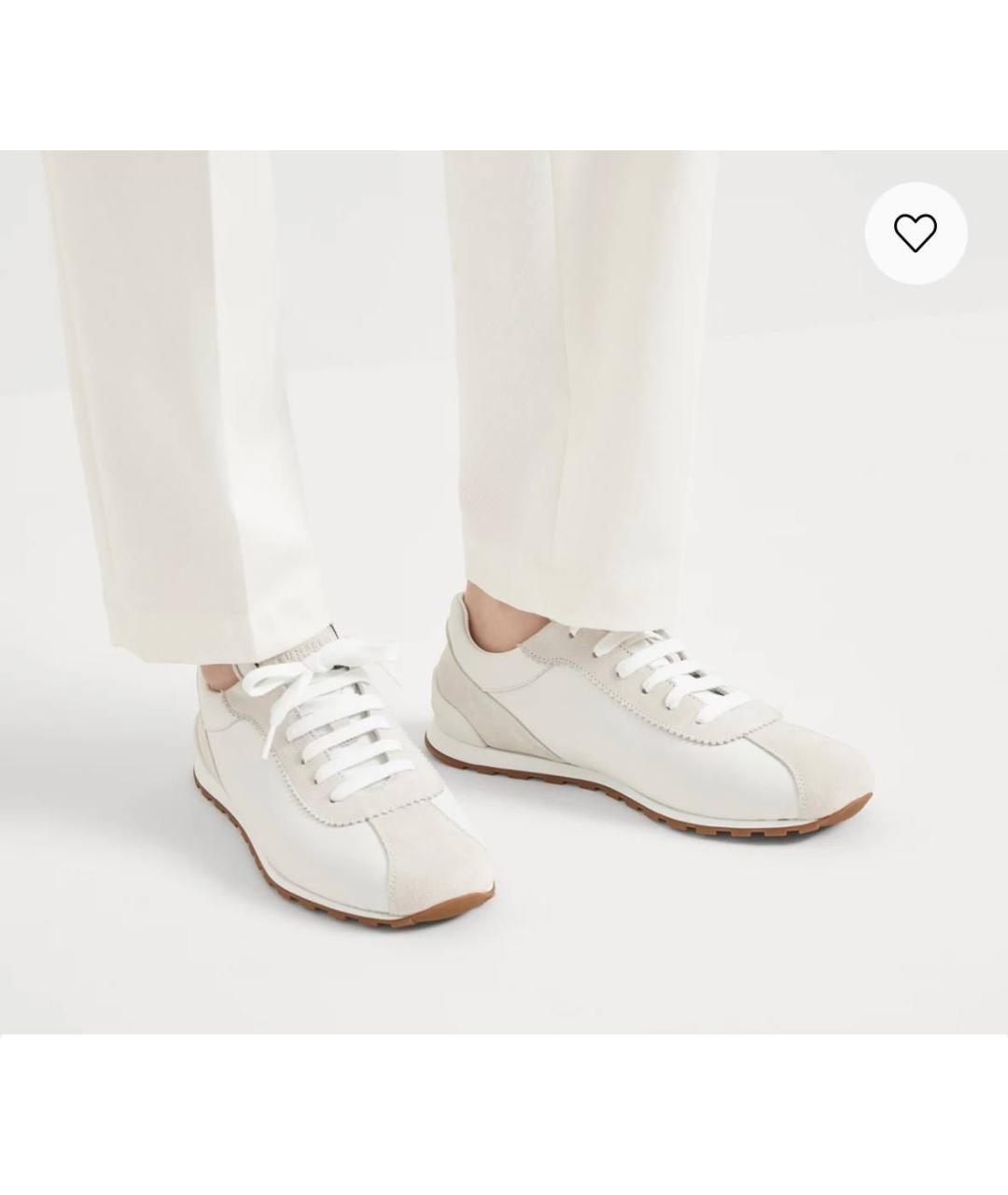 BRUNELLO CUCINELLI Белые замшевые кроссовки, фото 4