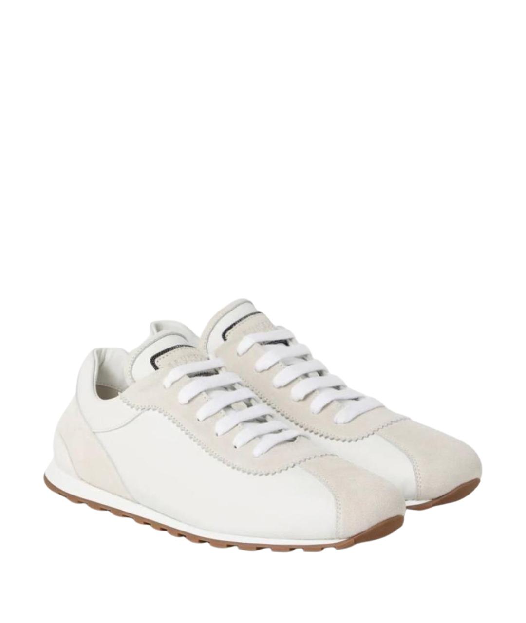 BRUNELLO CUCINELLI Белые замшевые кроссовки, фото 1