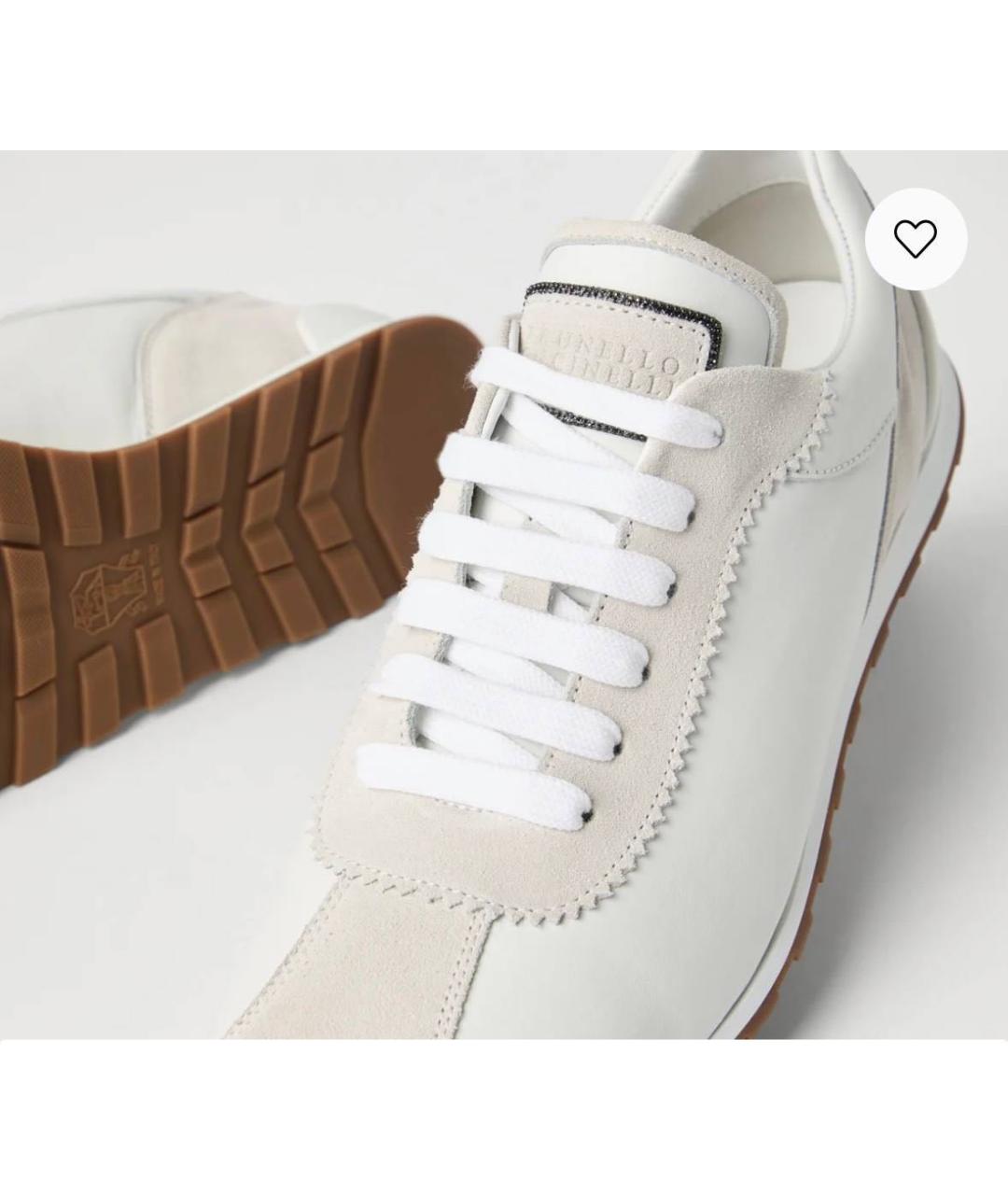 BRUNELLO CUCINELLI Белые замшевые кроссовки, фото 3