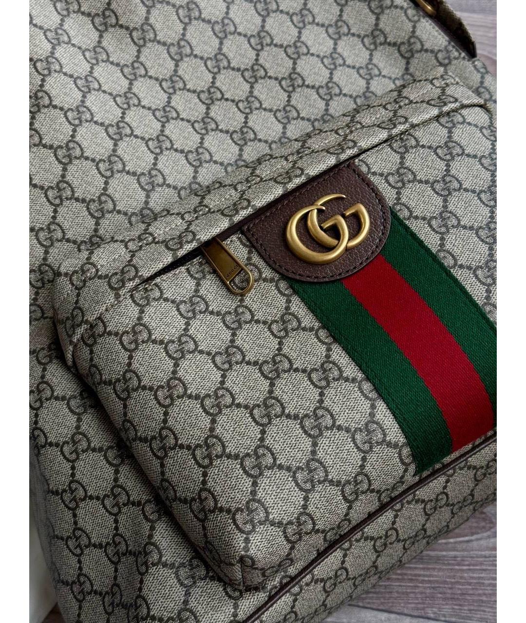 GUCCI Бежевый тканевый рюкзак, фото 4