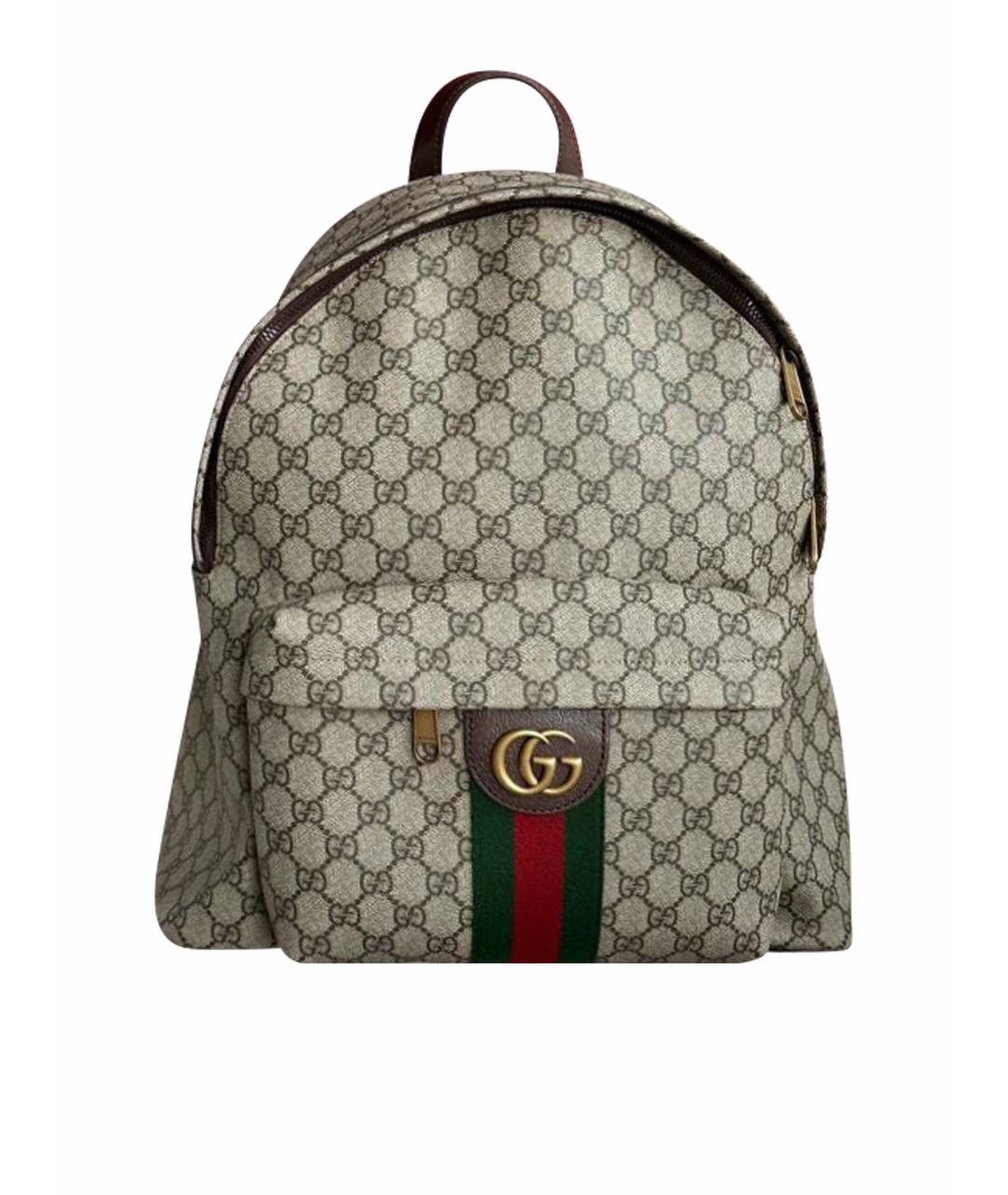 GUCCI Бежевый тканевый рюкзак, фото 1