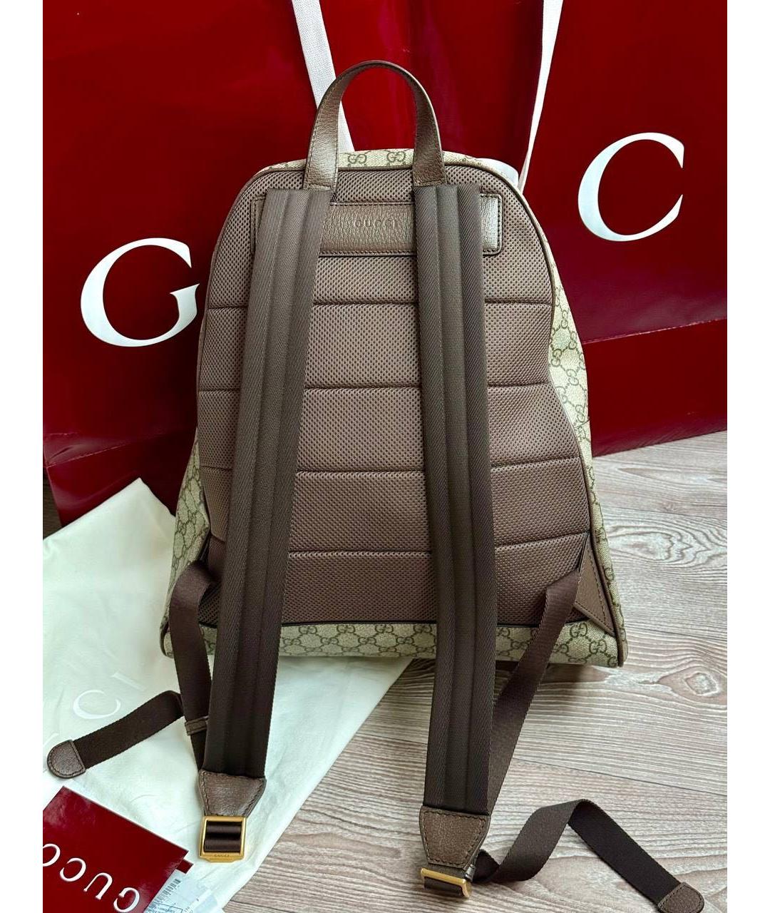 GUCCI Бежевый тканевый рюкзак, фото 3