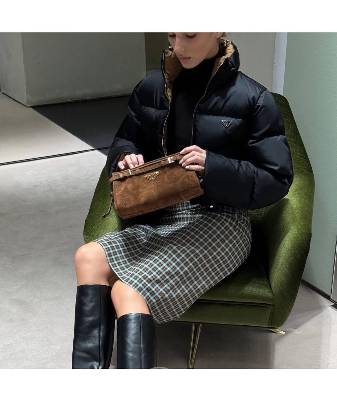 PRADA Черный полиамидовый пуховик, фото 3