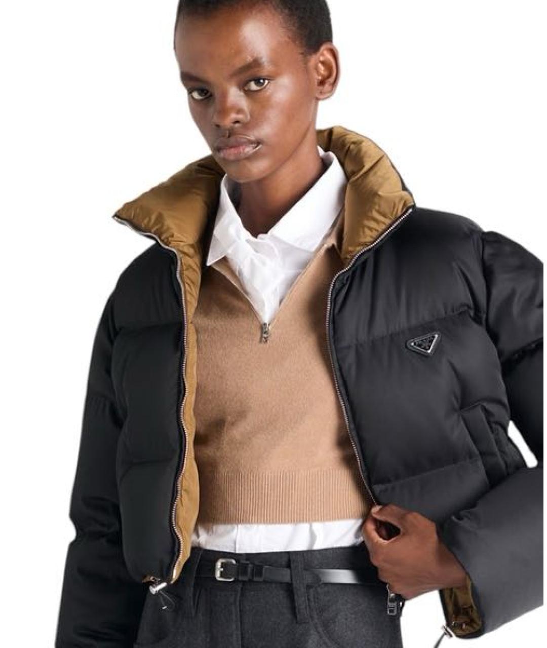 PRADA Черный полиамидовый пуховик, фото 4