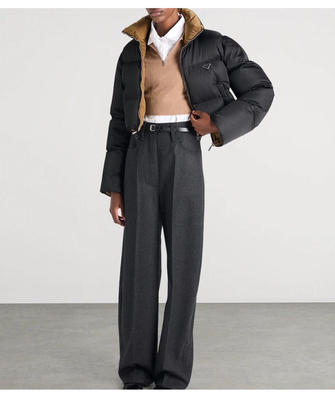 PRADA Черный полиамидовый пуховик, фото 6