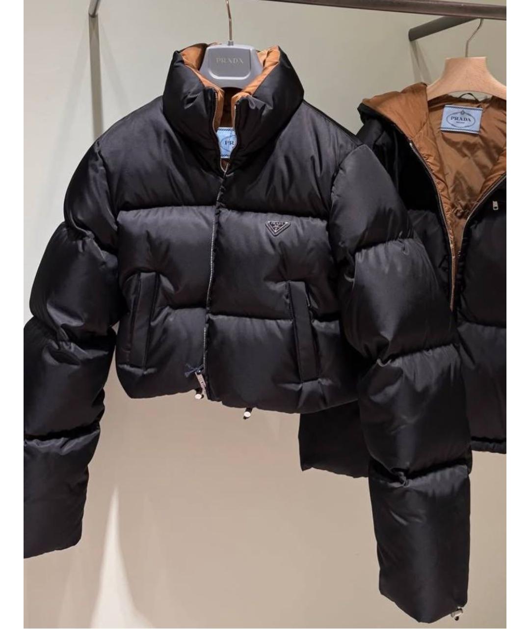 PRADA Черный полиамидовый пуховик, фото 2
