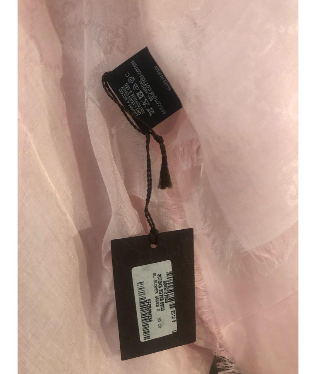 GUCCI Розовый хлопковый платок, фото 3