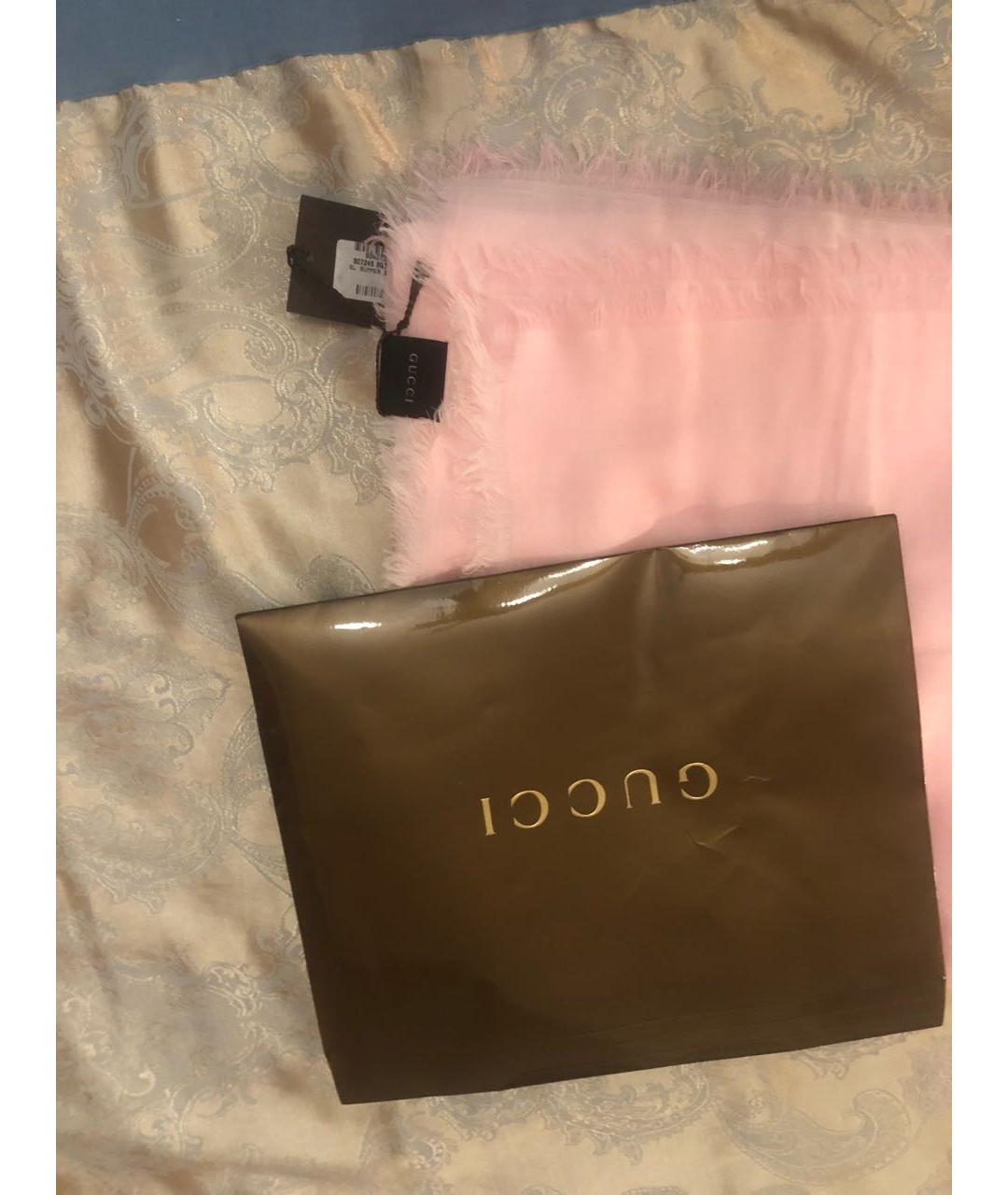 GUCCI Розовый хлопковый платок, фото 4