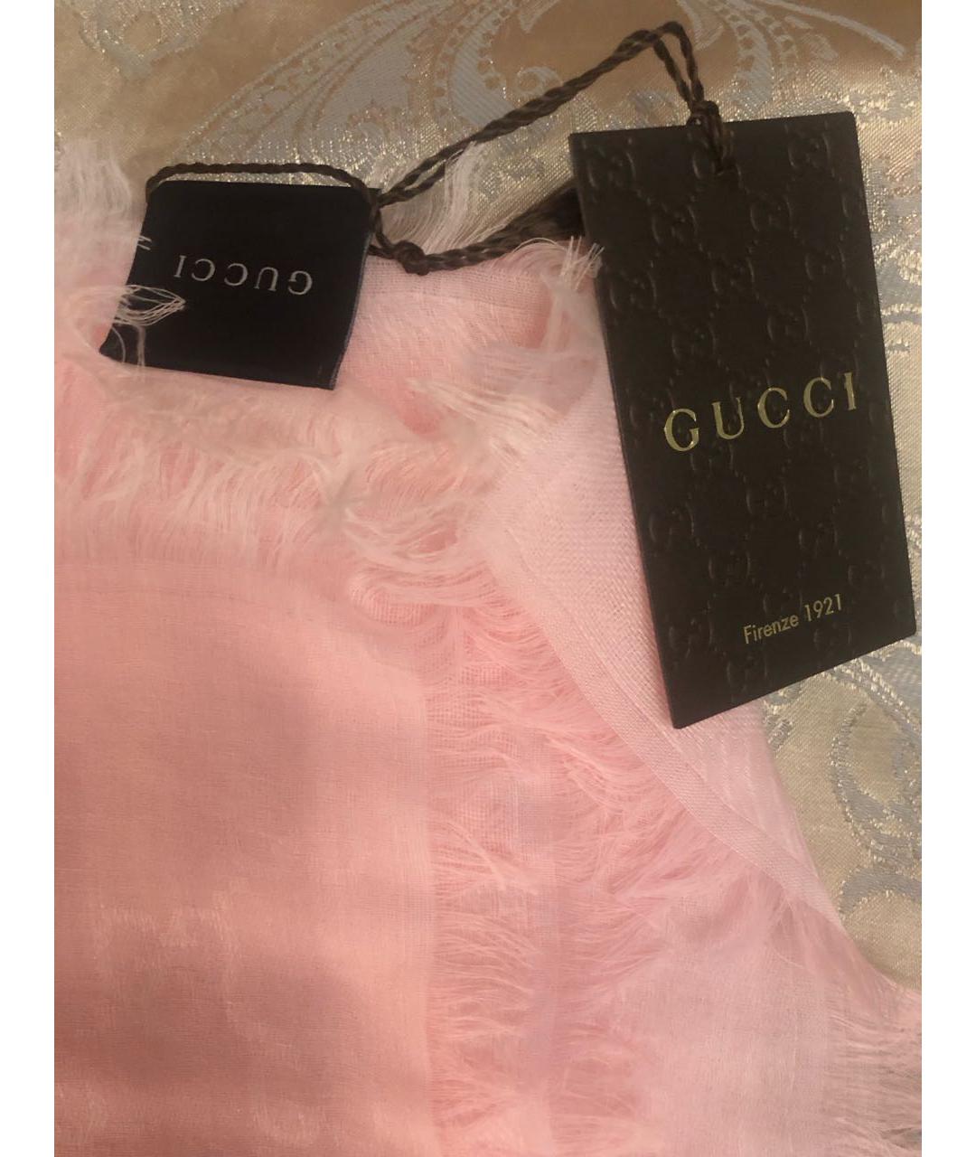 GUCCI Розовый хлопковый платок, фото 2