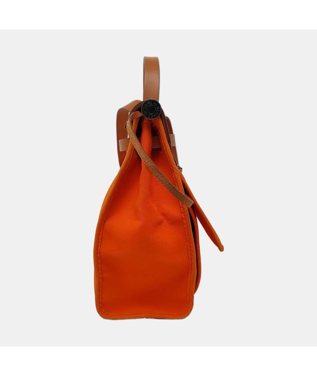 HERMES Оранжевая кожаная сумка с короткими ручками, фото 2