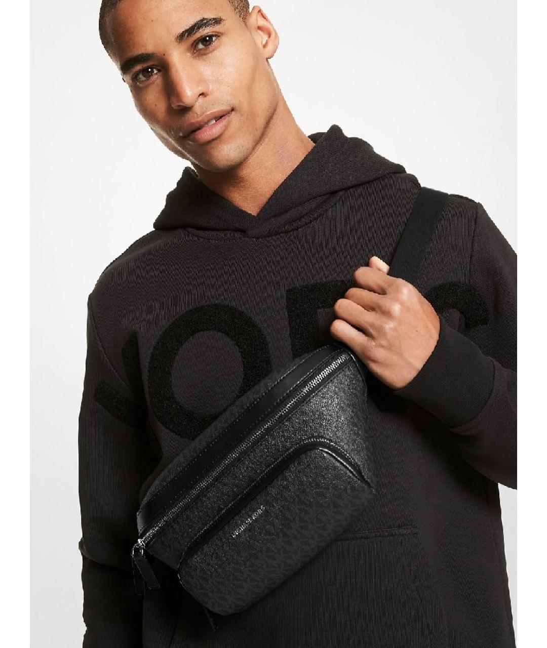 MICHAEL KORS Черная поясная сумка из искусственной кожи, фото 4