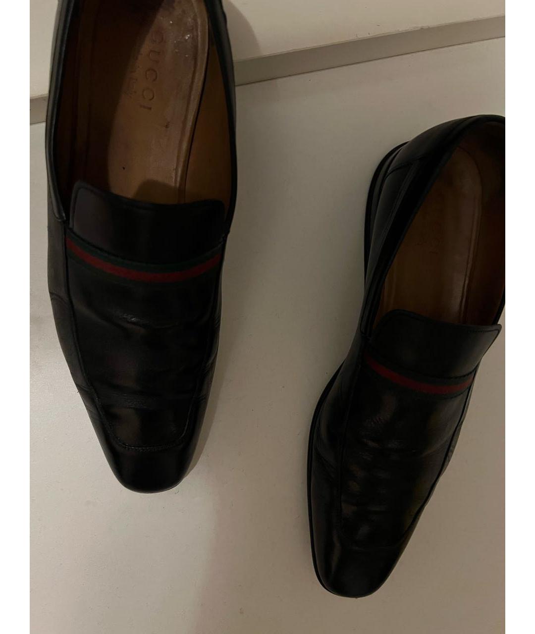 GUCCI Черные кожаные низкие ботинки, фото 3