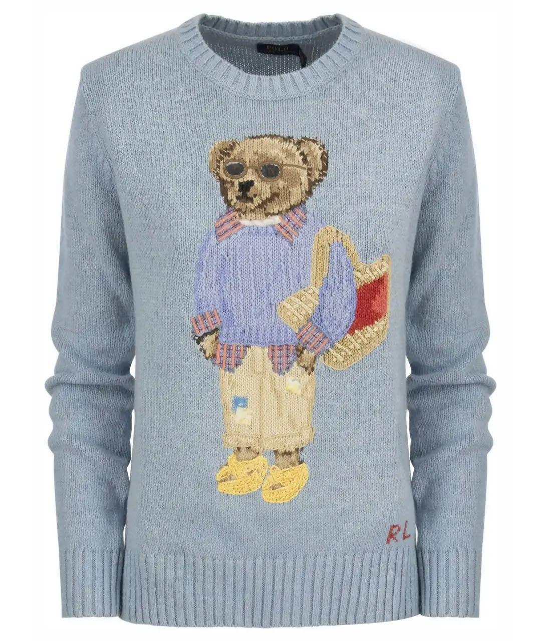 POLO RALPH LAUREN Голубой хлопковый джемпер / свитер, фото 8