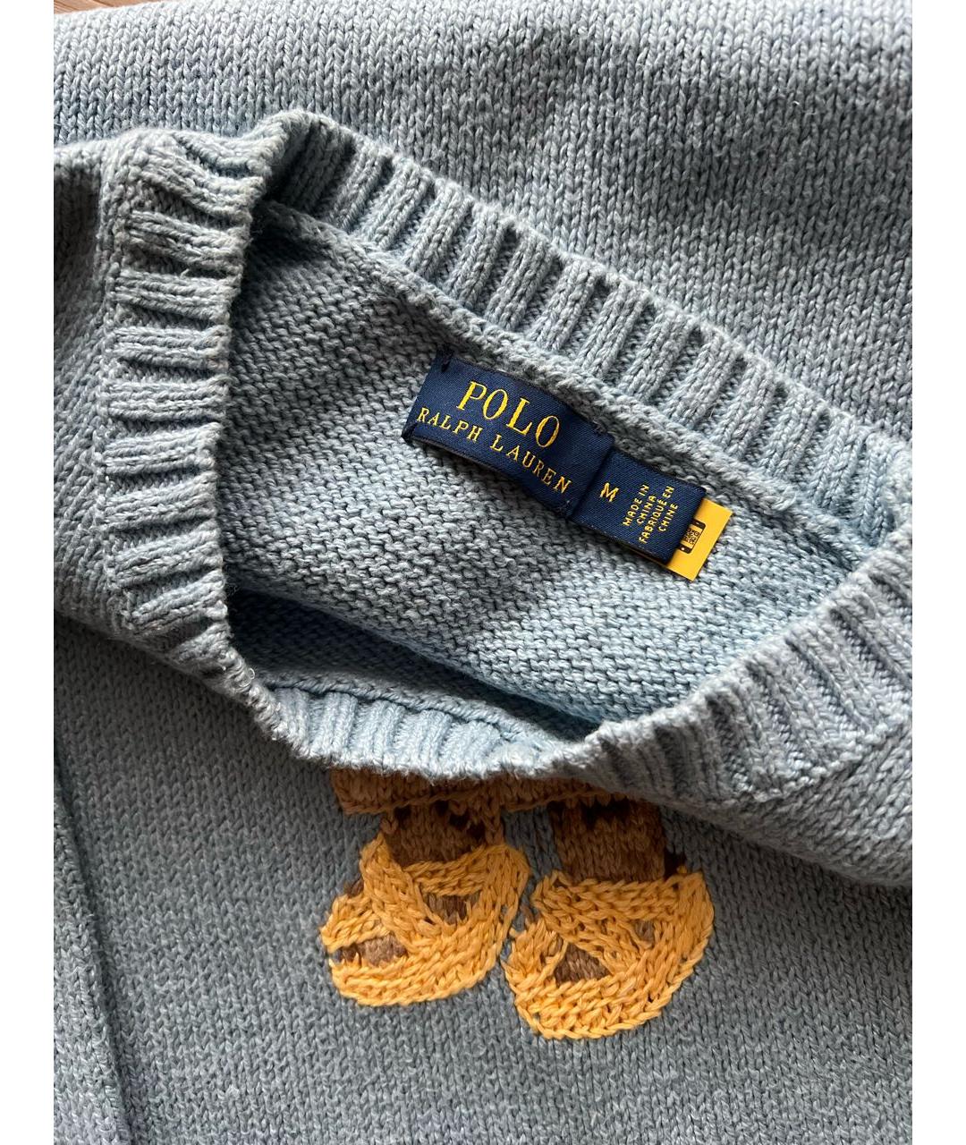 POLO RALPH LAUREN Голубой хлопковый джемпер / свитер, фото 5