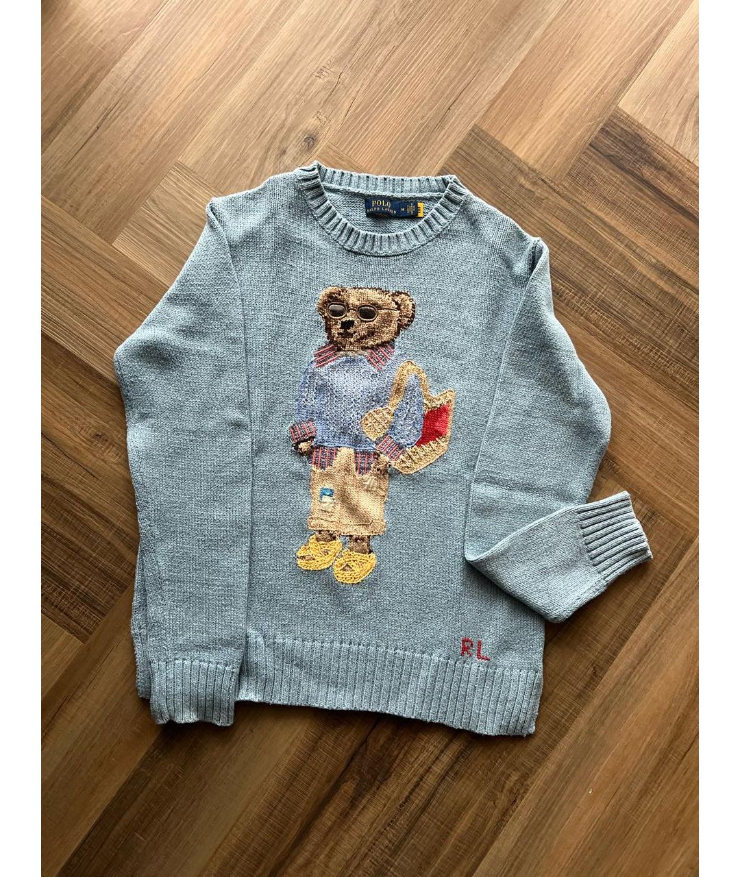 POLO RALPH LAUREN Голубой хлопковый джемпер / свитер, фото 2