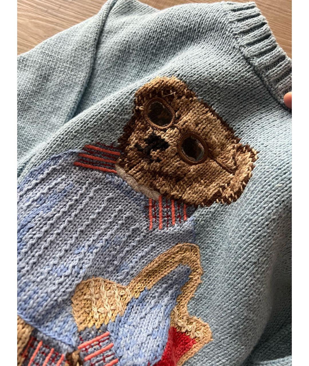 POLO RALPH LAUREN Голубой хлопковый джемпер / свитер, фото 4