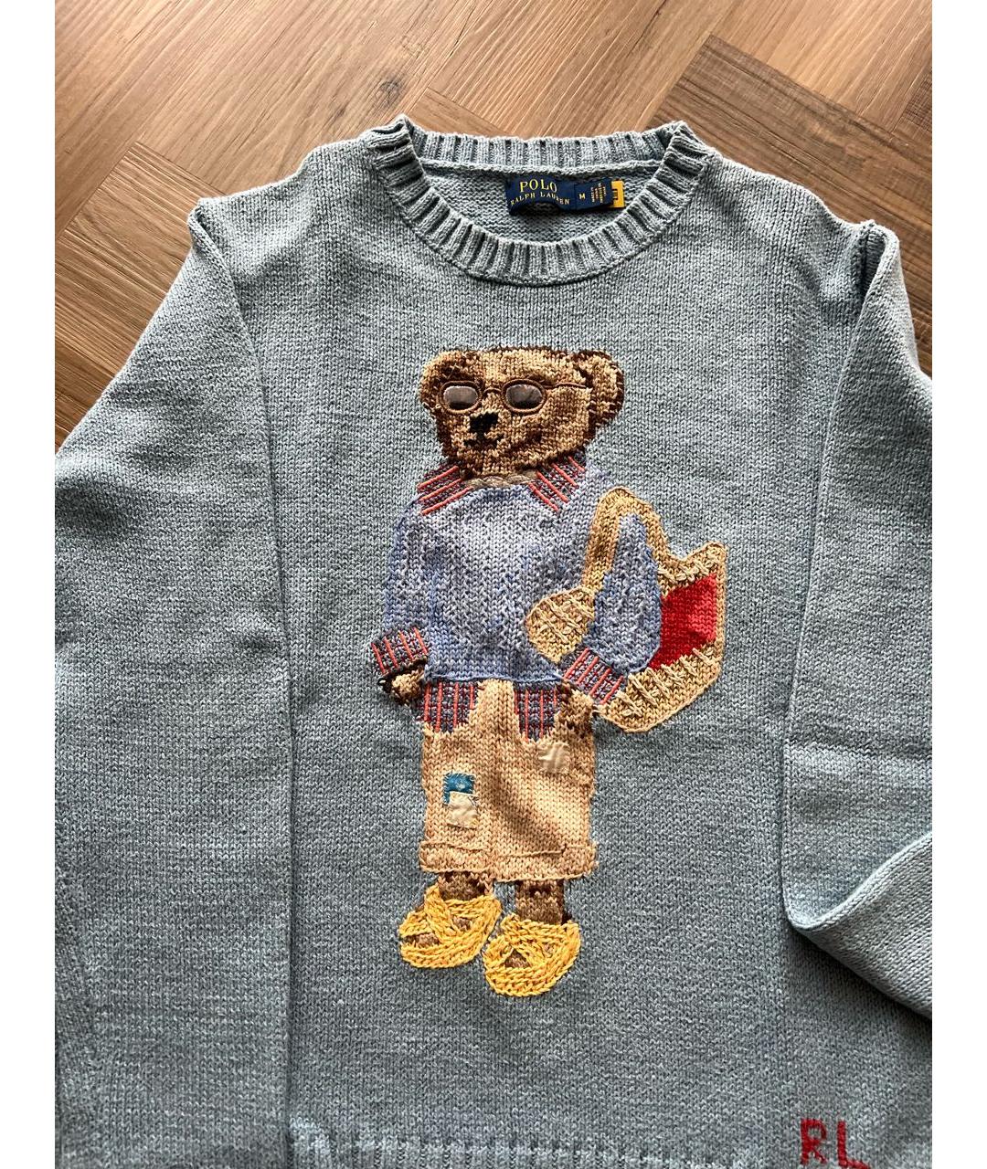 POLO RALPH LAUREN Голубой хлопковый джемпер / свитер, фото 3