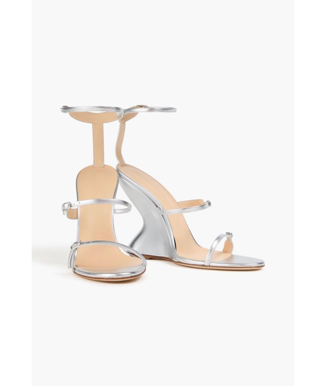 MAGDA BUTRYM Серебряные кожаные босоножки, фото 2