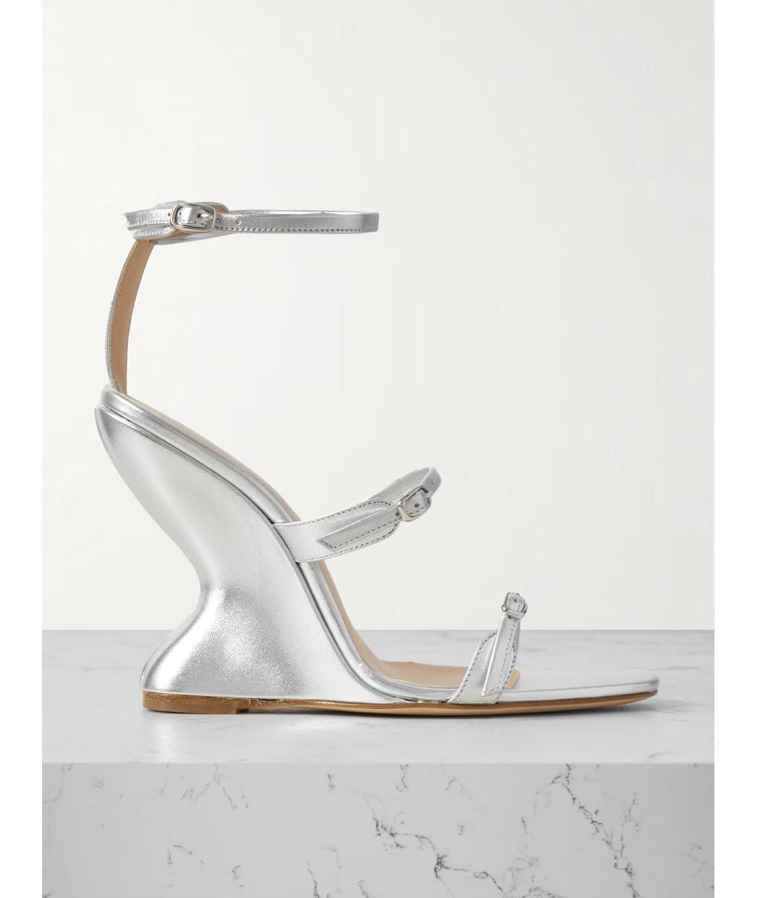 MAGDA BUTRYM Серебряные кожаные босоножки, фото 8