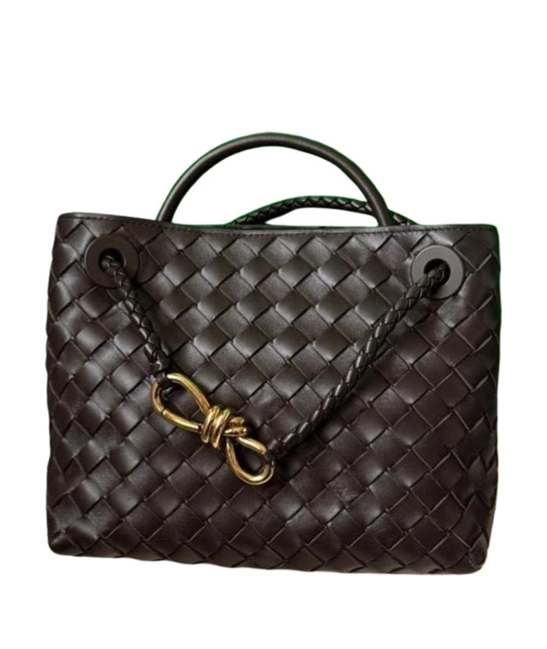 BOTTEGA VENETA Коричневая кожаная сумка с короткими ручками, фото 1