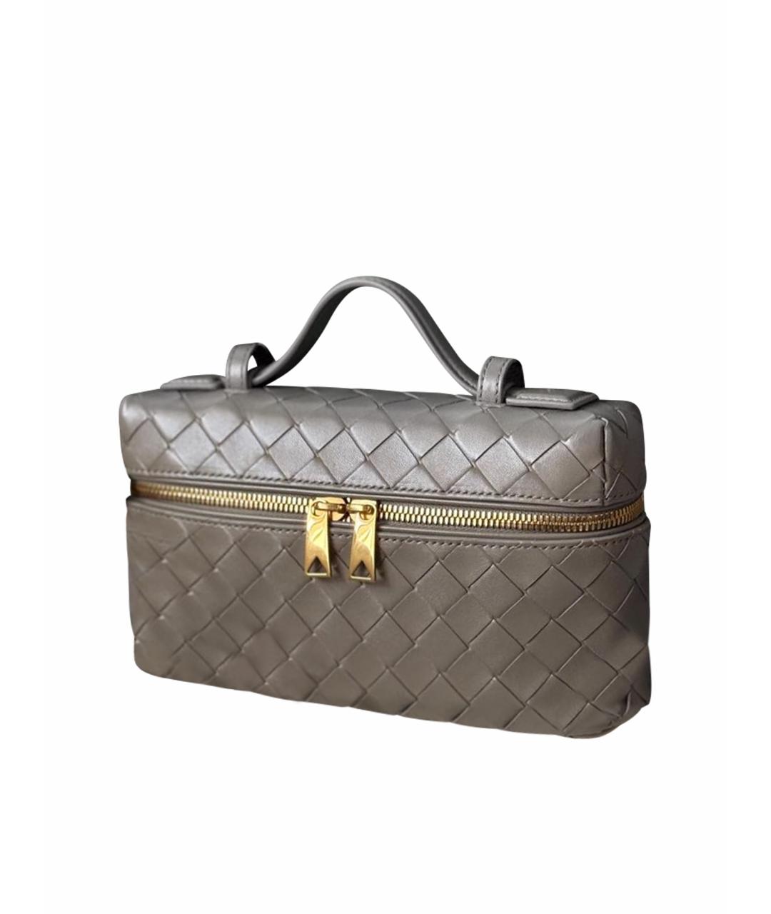 BOTTEGA VENETA Серая кожаная сумка через плечо, фото 1