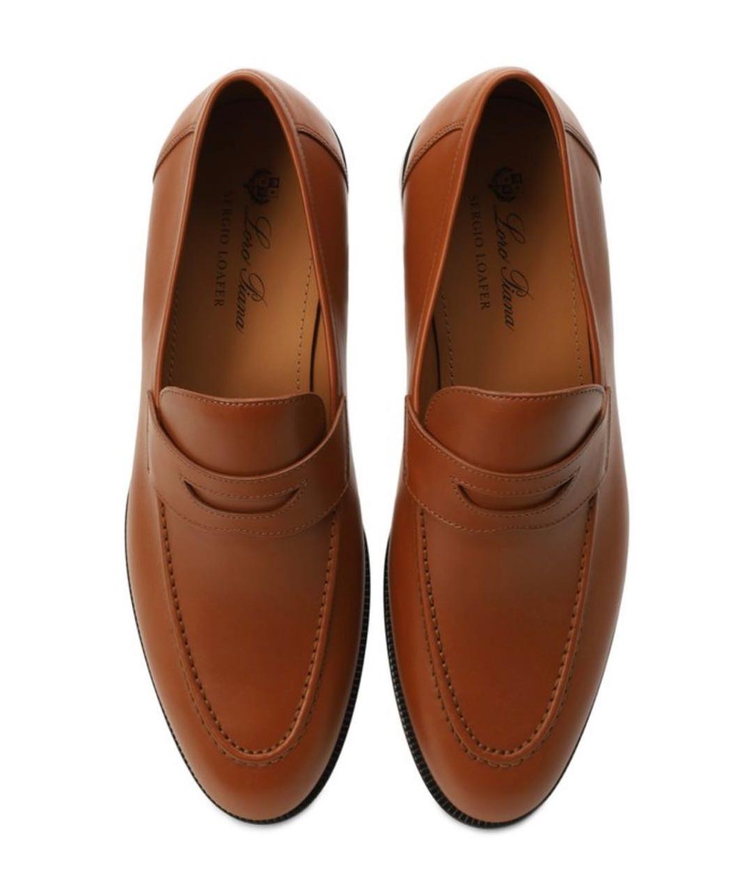 LORO PIANA Коричневые кожаные лоферы, фото 3
