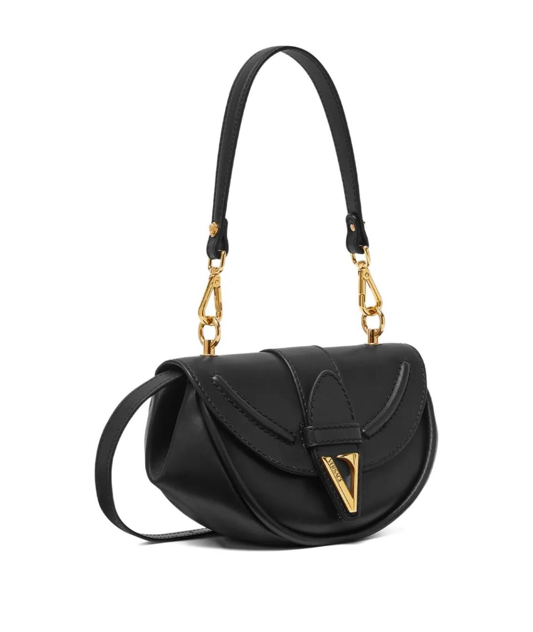 VERSACE Черная кожаная сумка через плечо, фото 4