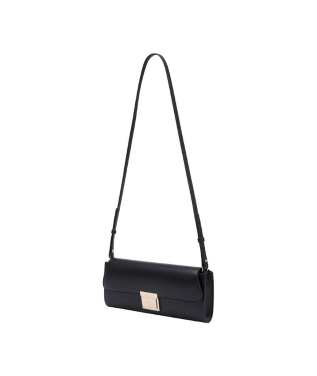 Ami Paris Черная кожаная сумка через плечо, фото 2