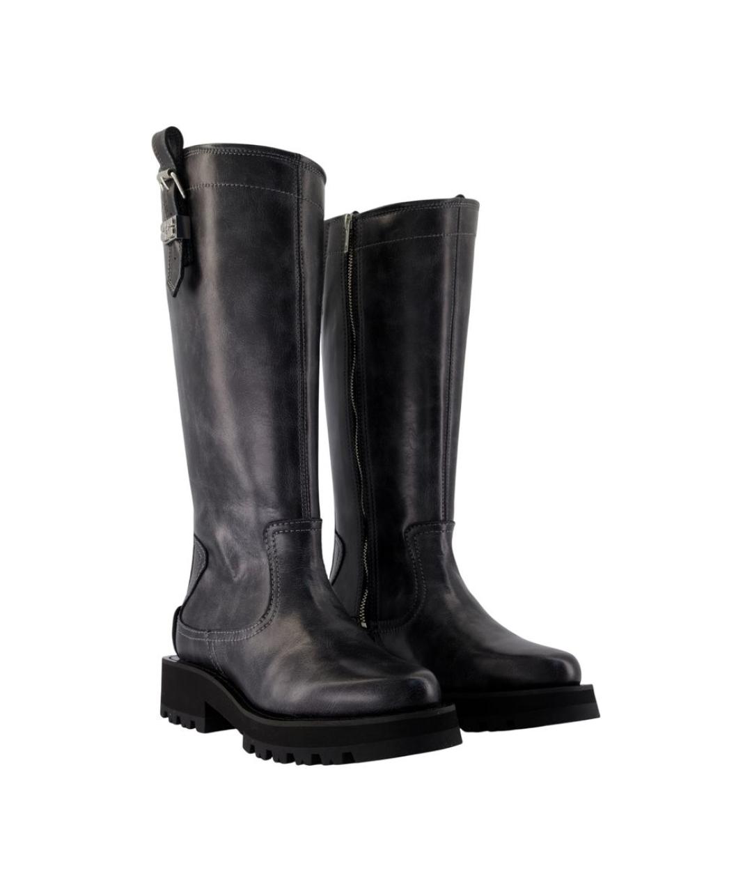 GANNI Черные кожаные сапоги, фото 2