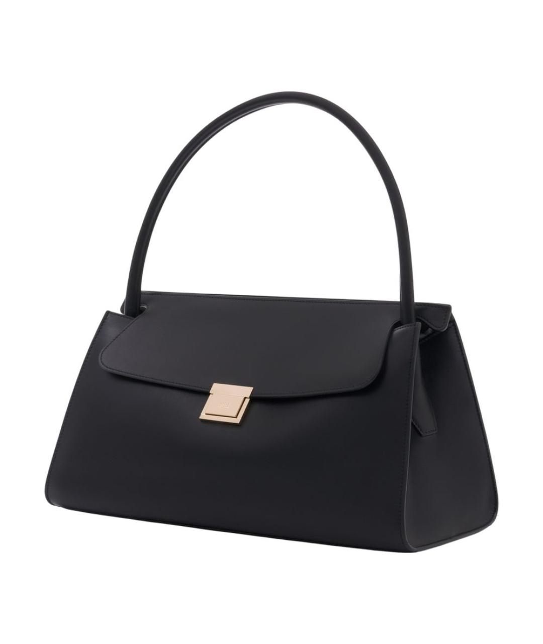 Ami Paris Черная кожаная сумка через плечо, фото 2