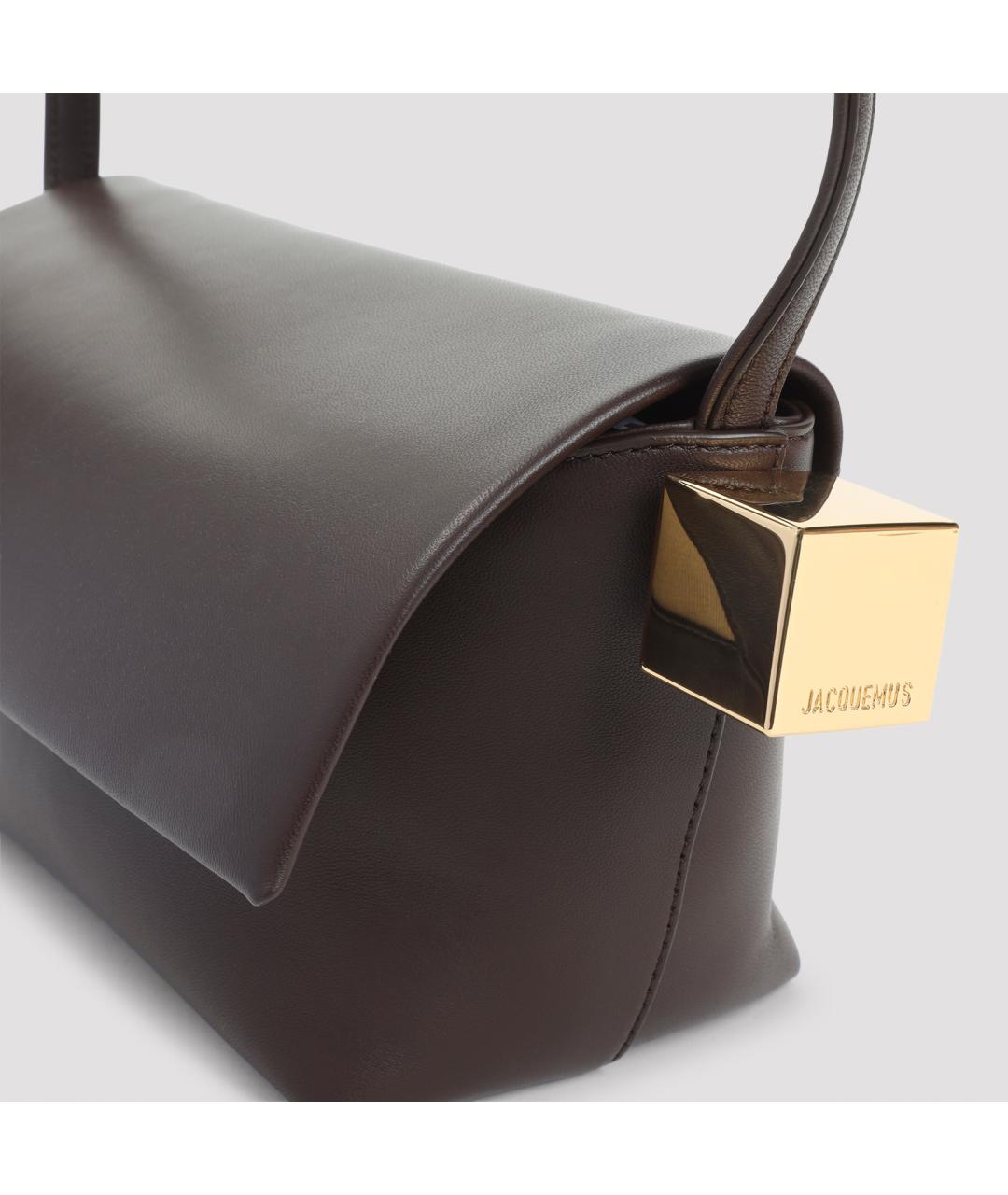 JACQUEMUS Коричневая кожаная сумка через плечо, фото 4