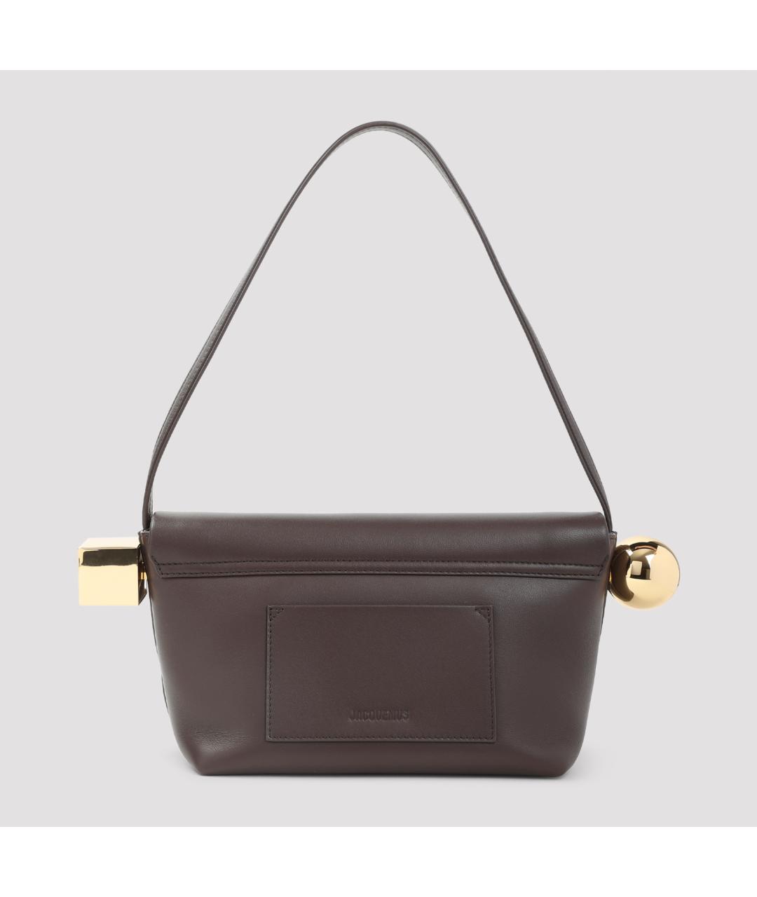 JACQUEMUS Коричневая кожаная сумка через плечо, фото 3