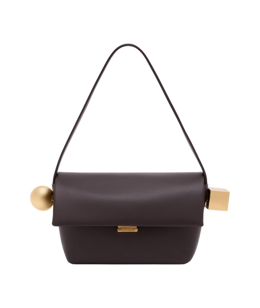 JACQUEMUS Коричневая кожаная сумка через плечо, фото 1