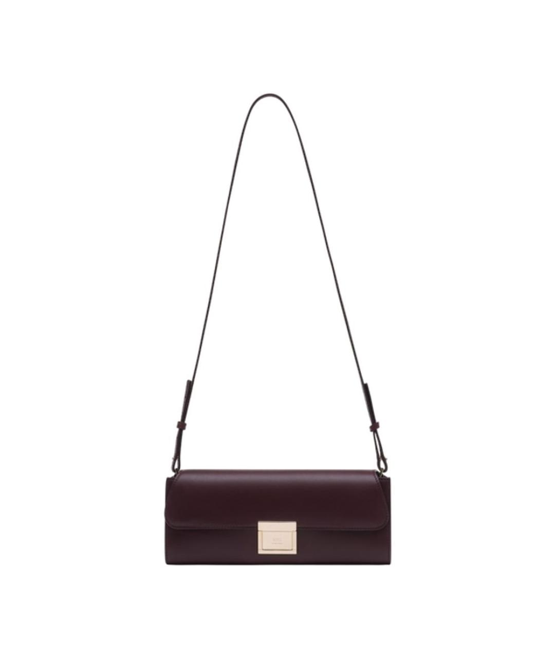 Ami Paris Бордовая кожаная сумка через плечо, фото 1