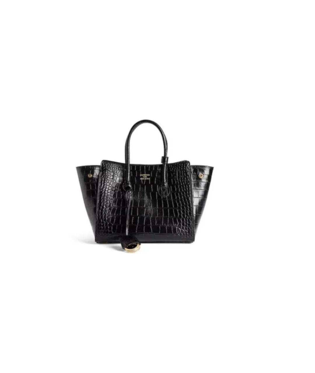 BALENCIAGA Черная кожаная сумка тоут, фото 3