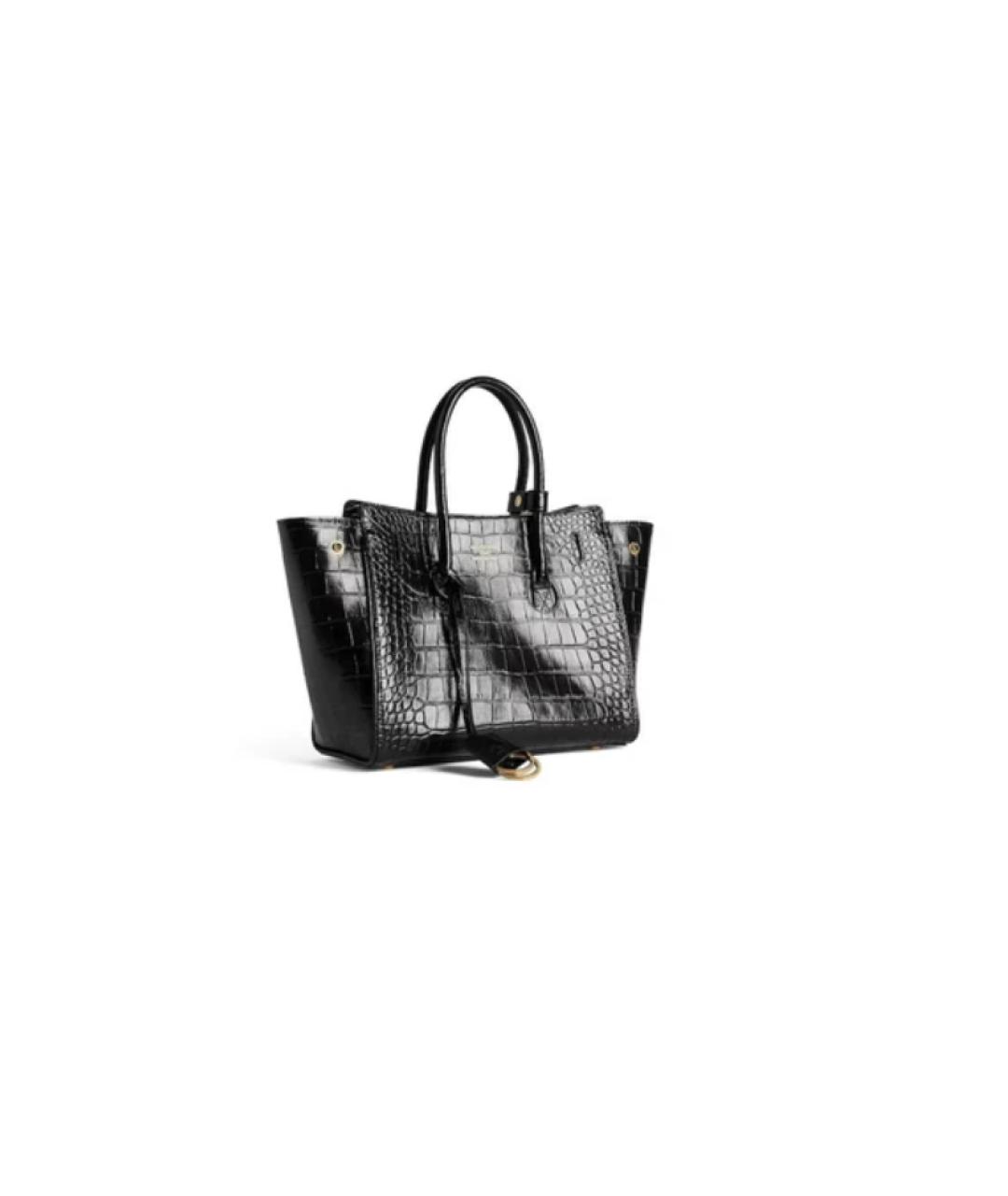 BALENCIAGA Черная кожаная сумка тоут, фото 4