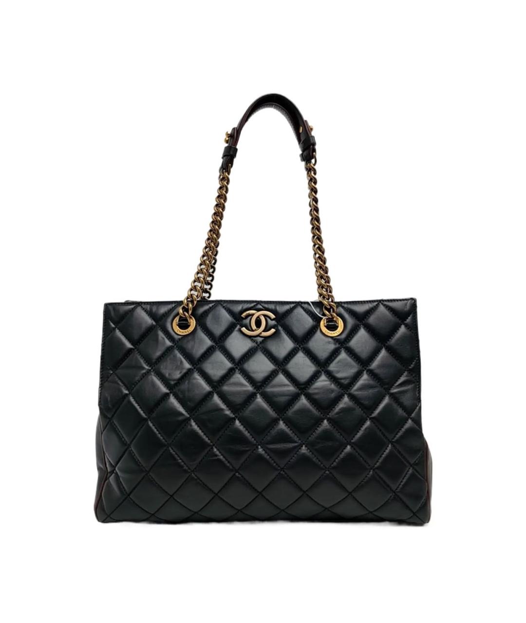 CHANEL Черная кожаная сумка тоут, фото 1