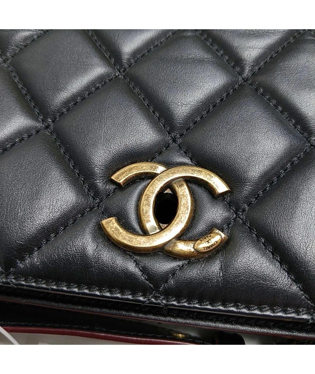 CHANEL Черная кожаная сумка тоут, фото 8