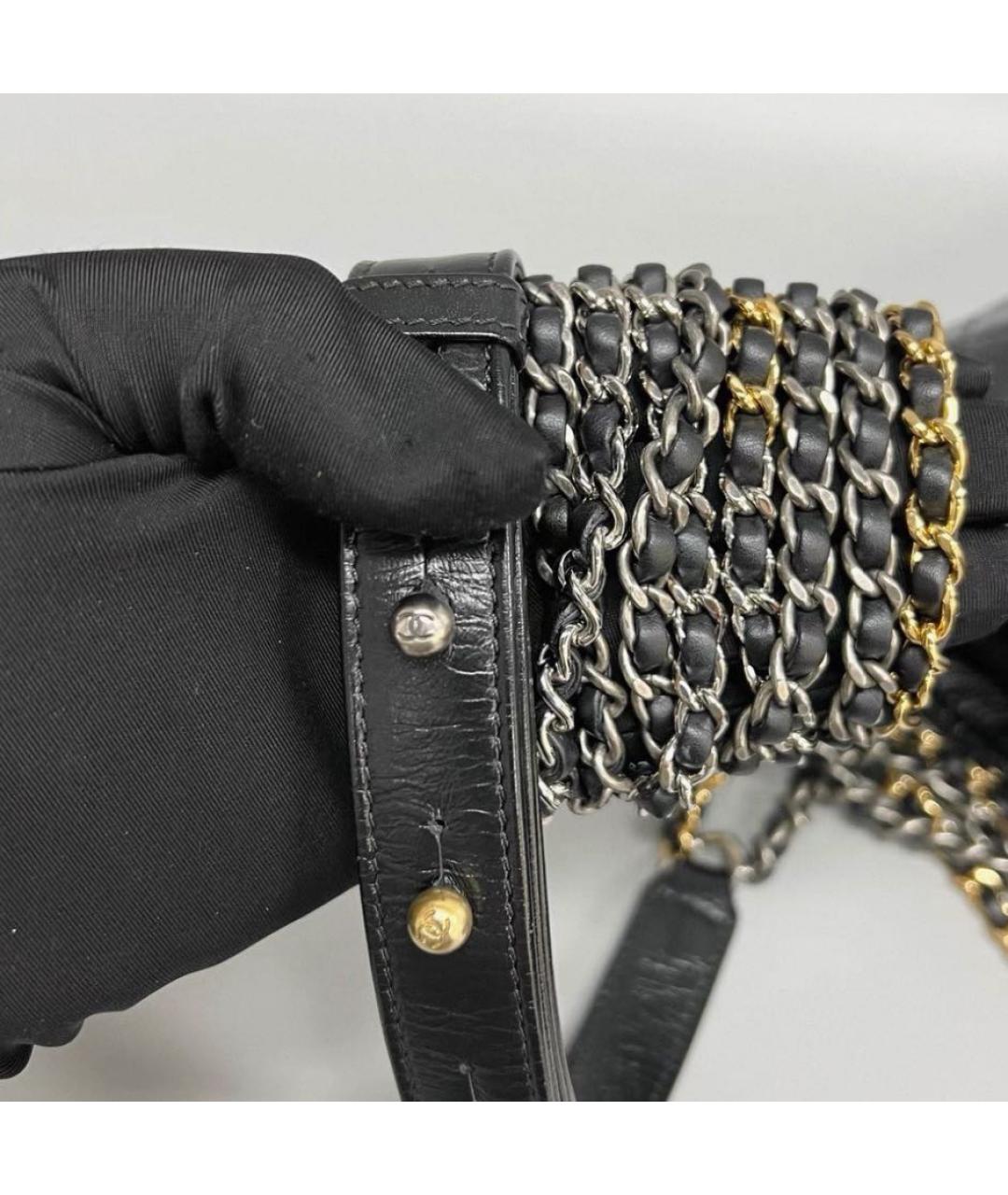 CHANEL Черная кожаная сумка через плечо, фото 5