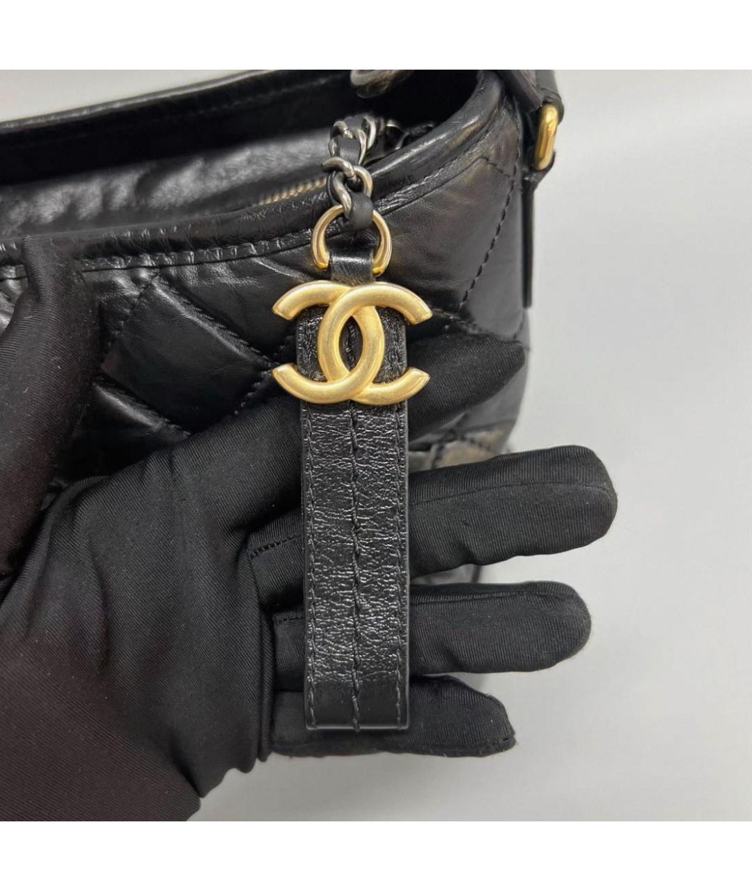 CHANEL Черная кожаная сумка через плечо, фото 4