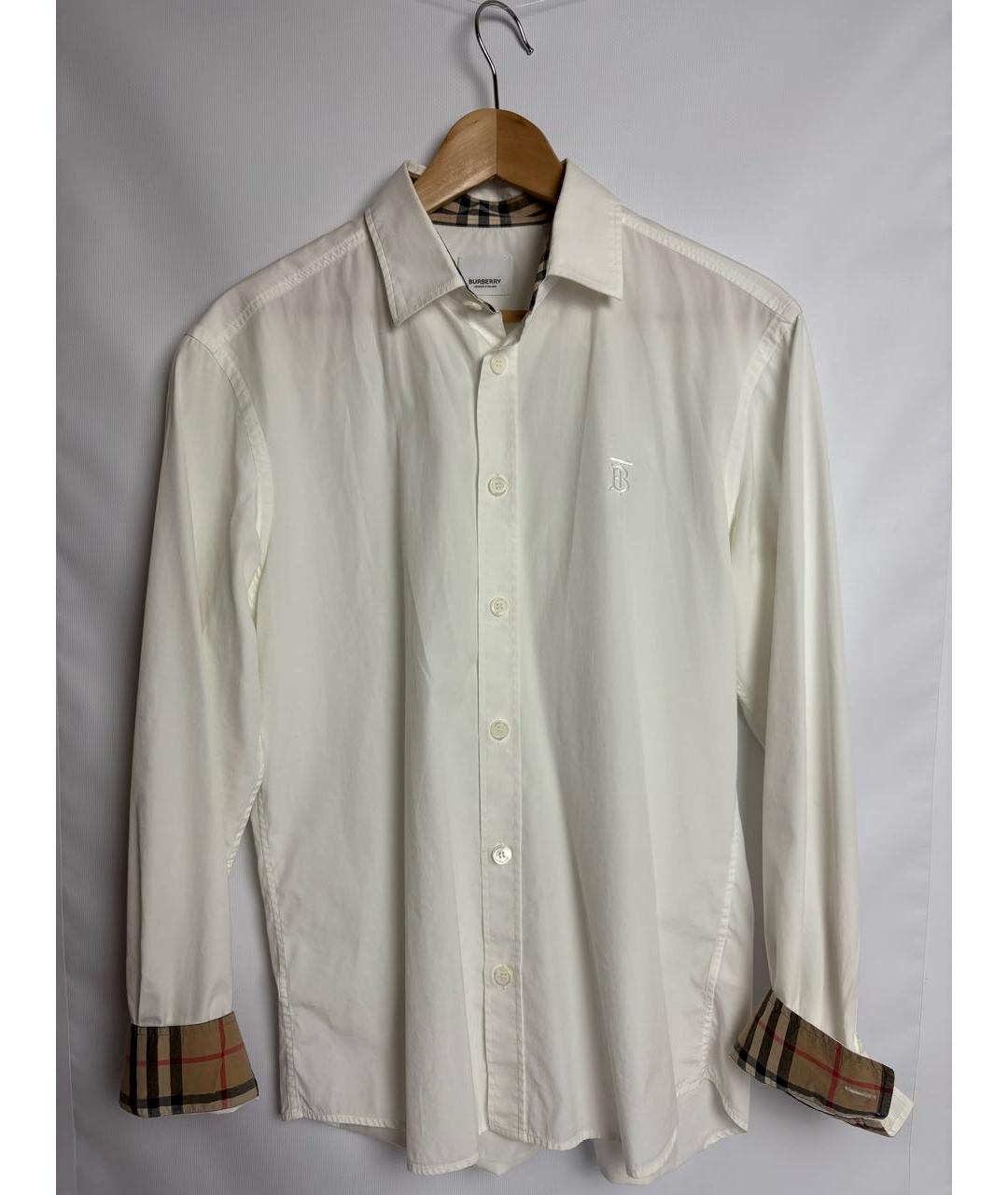 BURBERRY Белая хлопковая классическая рубашка, фото 8