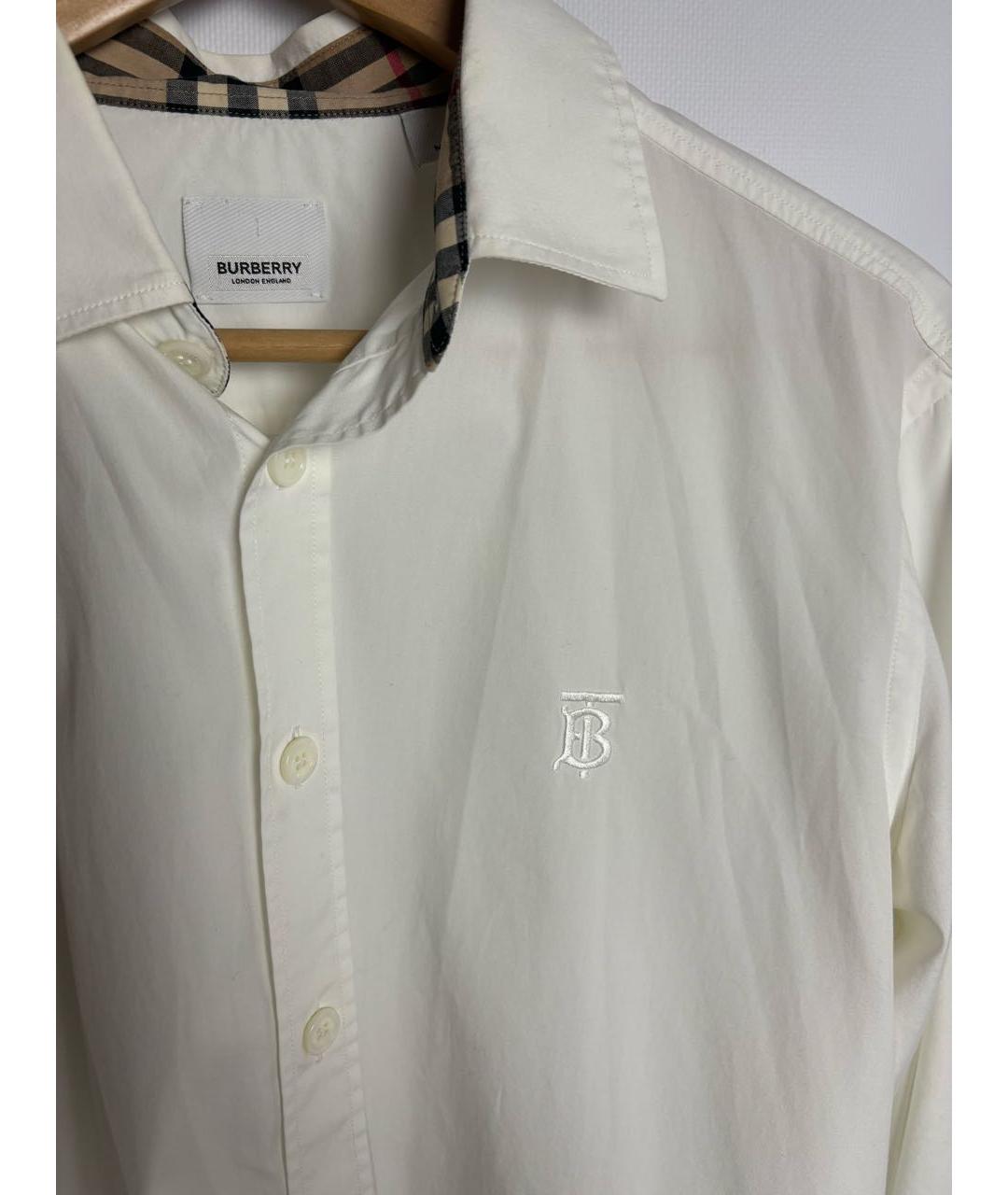 BURBERRY Белая хлопковая классическая рубашка, фото 6
