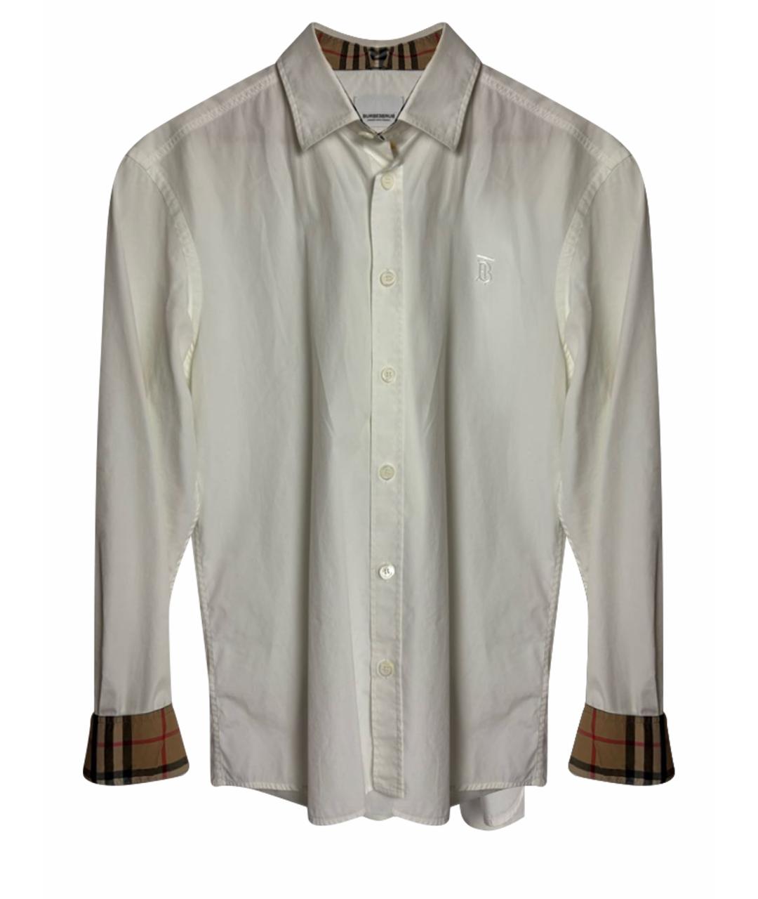 BURBERRY Белая хлопковая классическая рубашка, фото 1