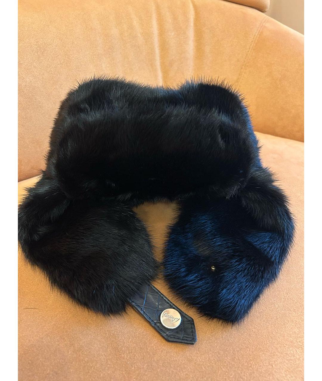 BRIONI Черная кожаная шапка, фото 3