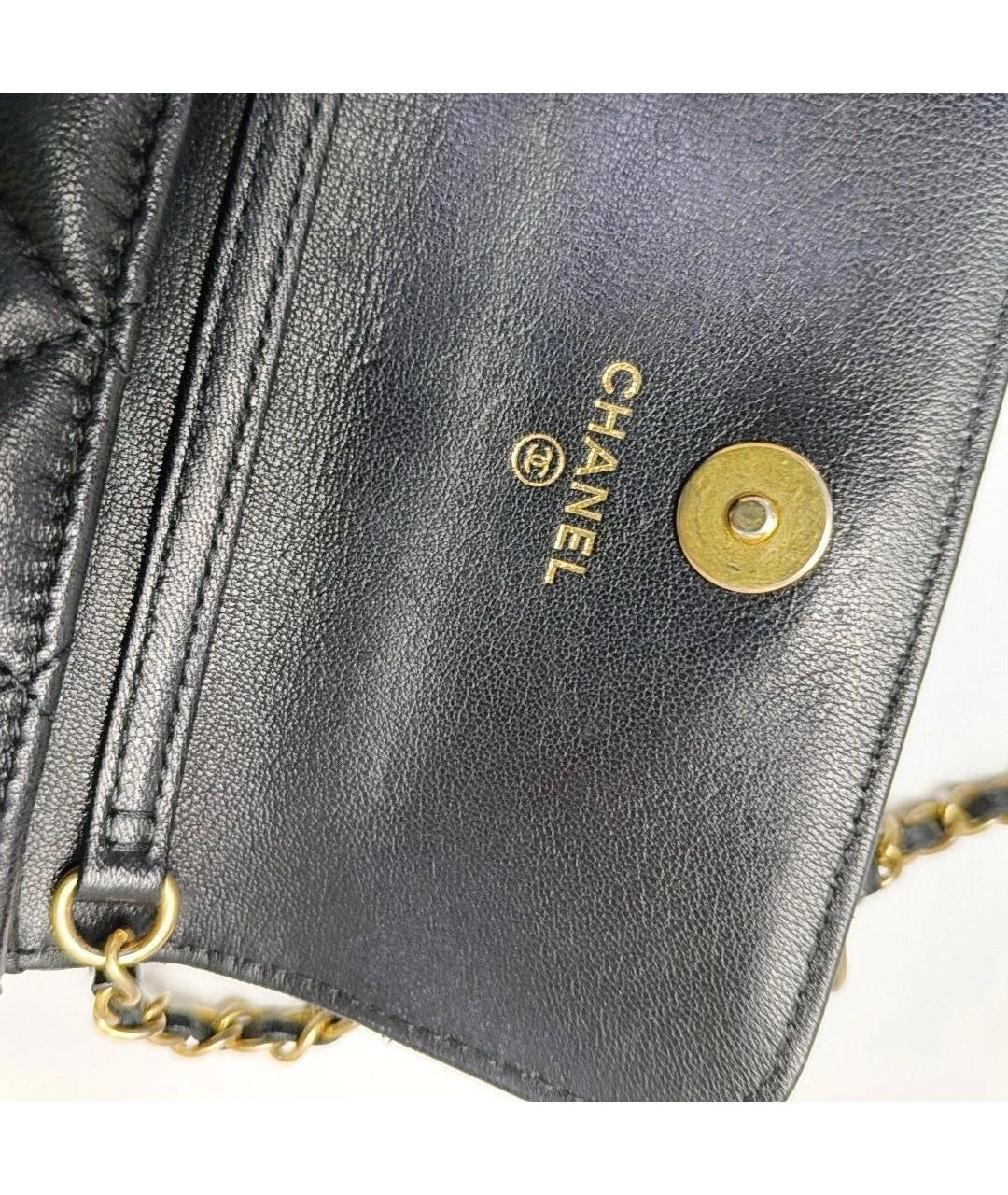 CHANEL Черная кожаная сумка через плечо, фото 8