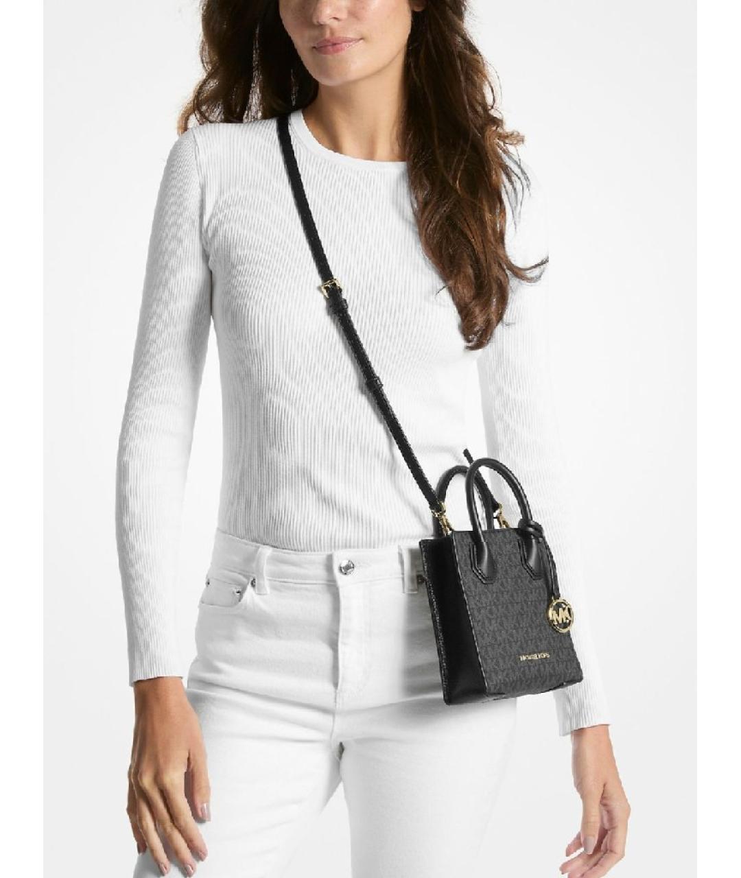 MICHAEL KORS Черная сумка через плечо из искусственной кожи, фото 5