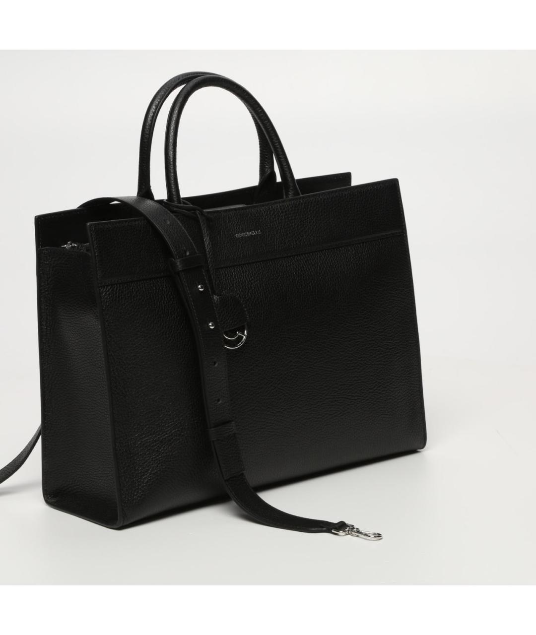 COCCINELLE Черная кожаная сумка с короткими ручками, фото 3
